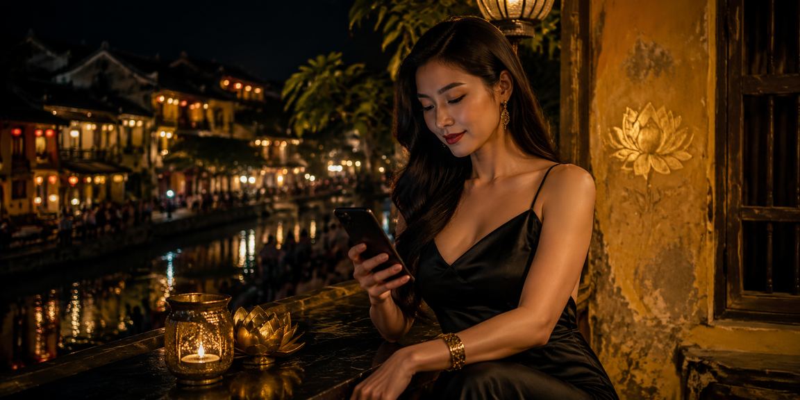 Người chơi dùng điện thoại Android để cá cược live casino tại Hội An